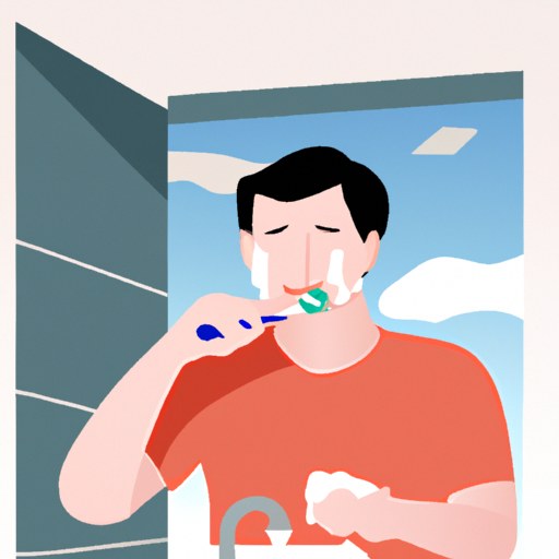 איור של אדם מצחצח שיניים