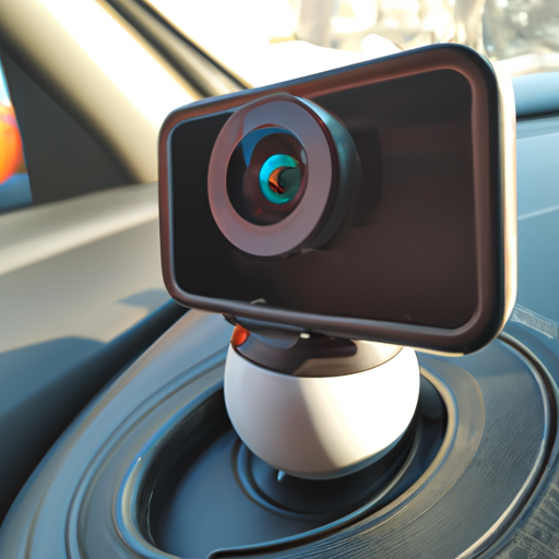 תמונה של מצלמת רכב של Xiaomi המותקנת בלוח המחוונים של הרכב