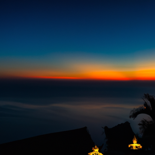 נוף שקיעה מדהים על ים אנדמן כפי שניתן לראות מאתר הנופש